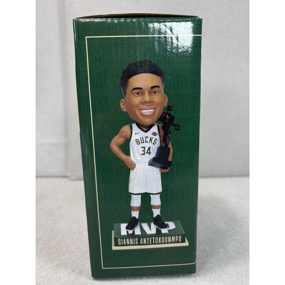 New in Box MVP Giannis Antetokounmpo 2019 Milwaukee Bucks Bobblehead SGA 12/6/19 - Picture 2 of 6